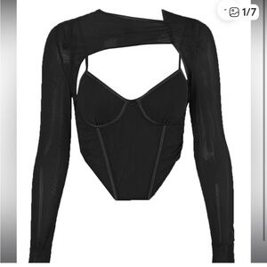 Elegant Black Long Sleeve Bodysuit